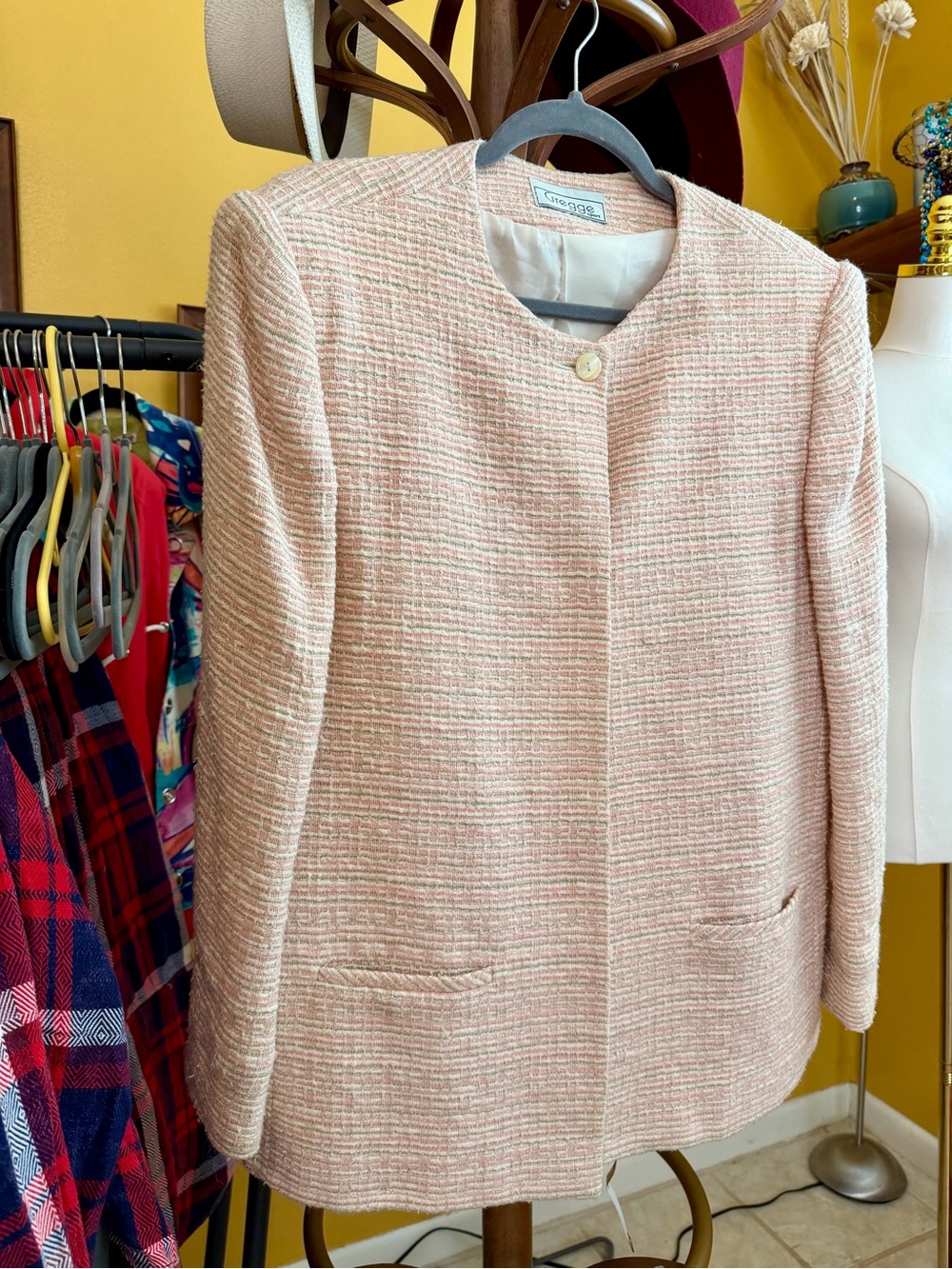Vintage Gregge Sport Pink Tweed Jacket